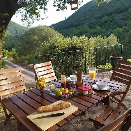 Alojamento de Acomodação e Pequeno-almoço Cevennes: Piscine, Lamas, Riviere *